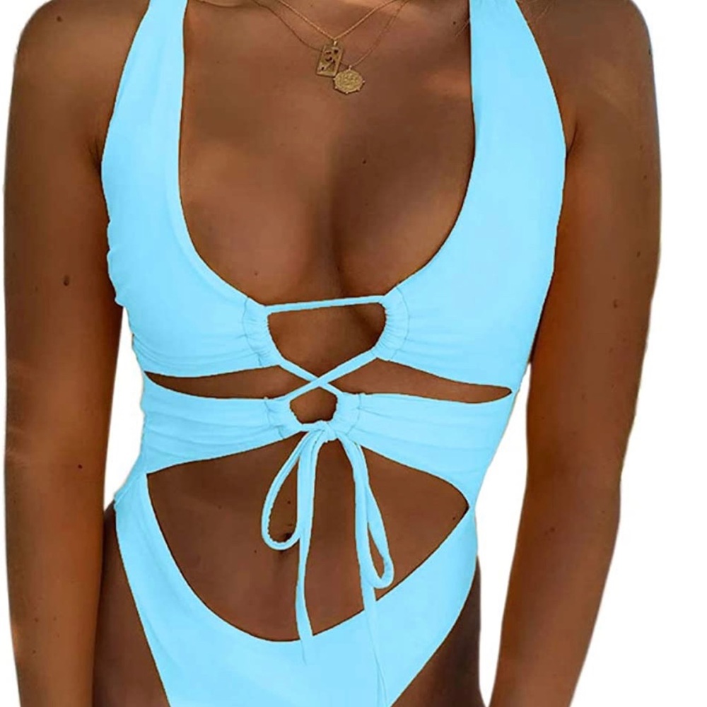 Baby blue cut out bikini